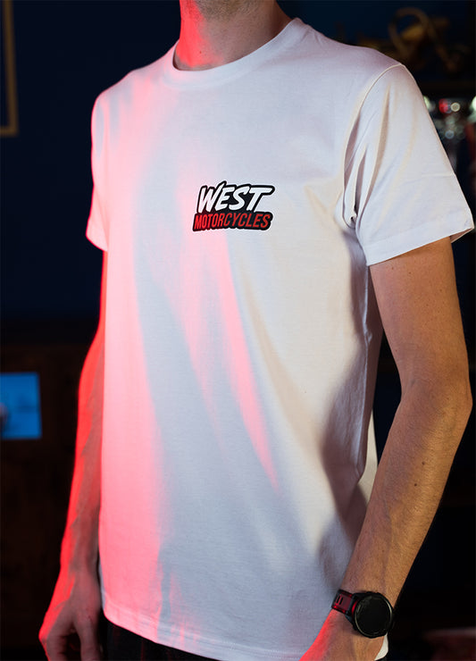 T-SHIRT WEST MOTORCYCLES 2025 BLANC